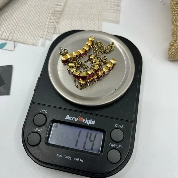 Vintage Technibond Classic 18K Gold Bonded 925 Necklace & Earring Set - Picture 17 of 17